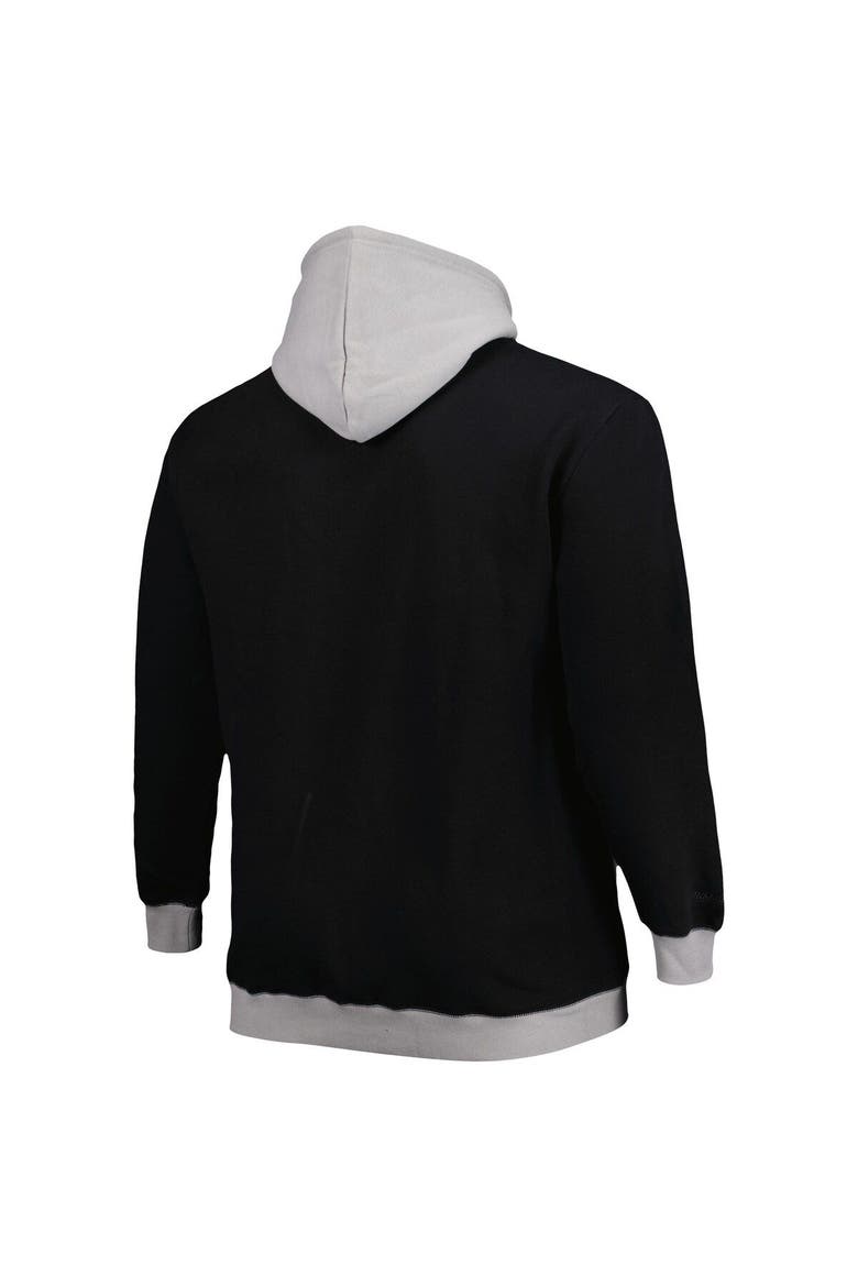 Men's Mitchell & Ness Black/Silver Las Vegas Raiders Big & Tall Big Face Pullover Hoodie, Alternate, color, Black