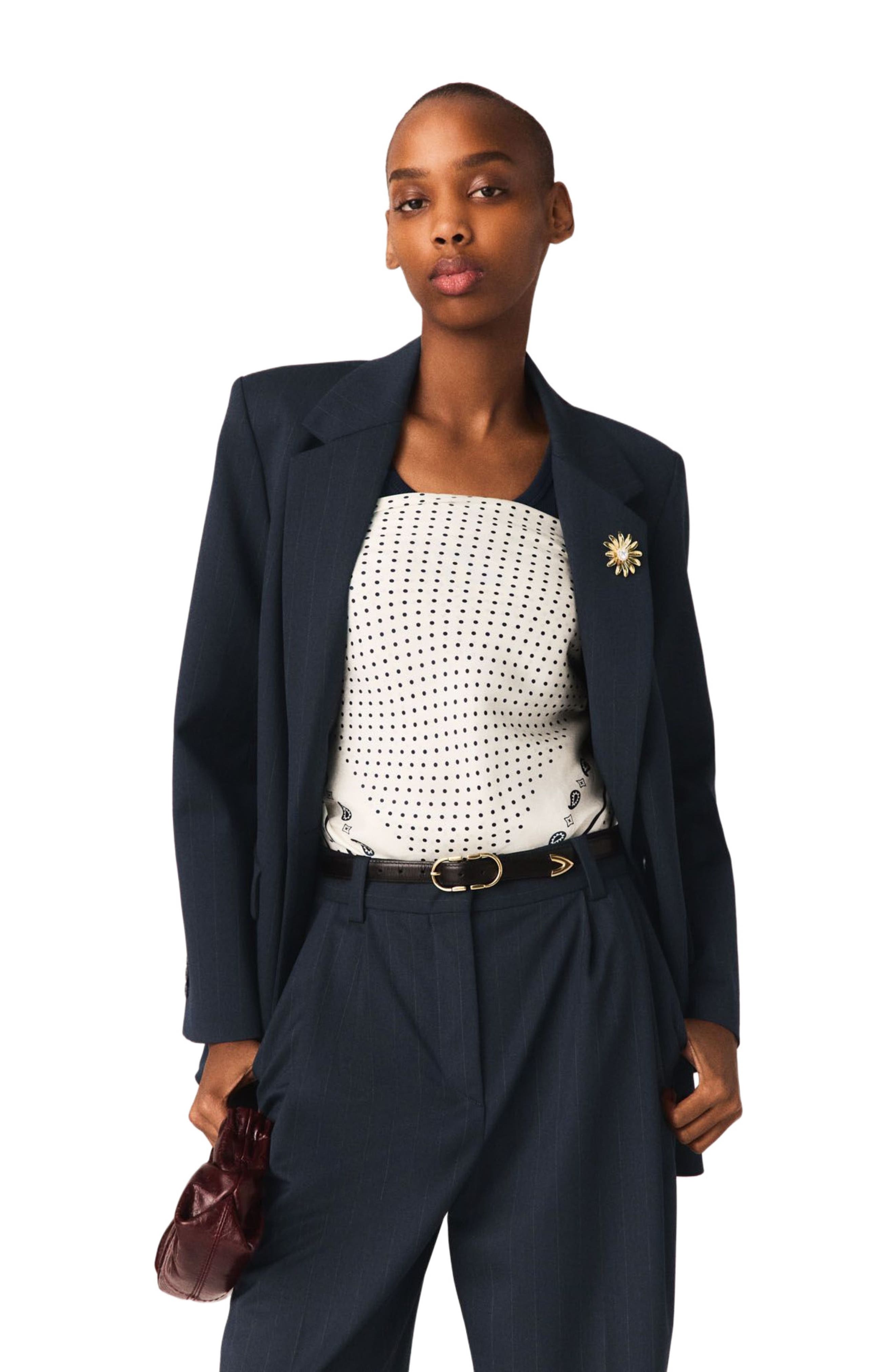 Striped suit jacket
