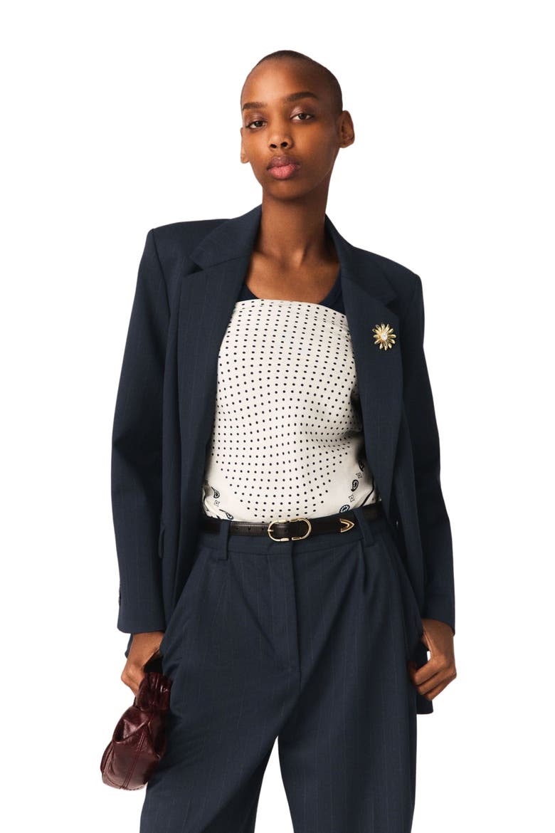 Striped suit jacket, Main, color, Navy