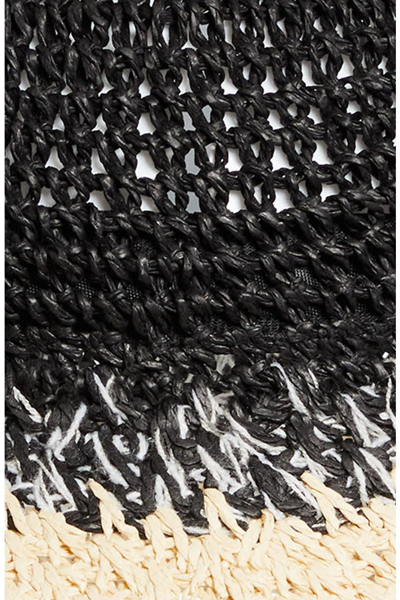 Woven Straw Bucket Hat, Alternate, color, 0002 BLACK