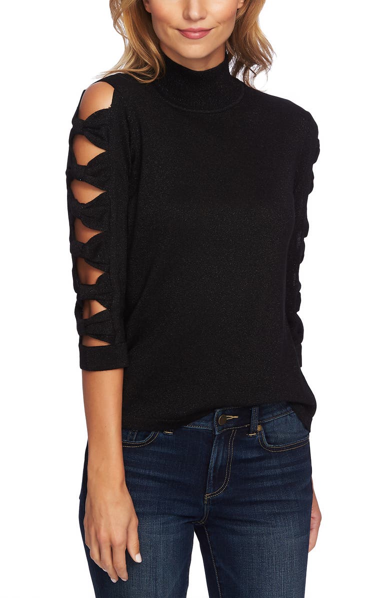 CeCe Bow Sleeve Turtleneck, Alternate, color, 
