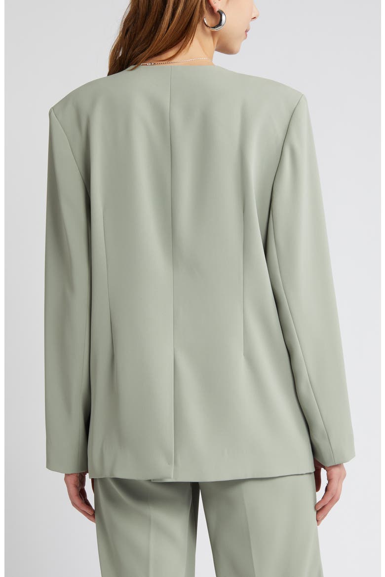 Collarless Double Breasted Blazer, Alternate, color, GREEN HALO