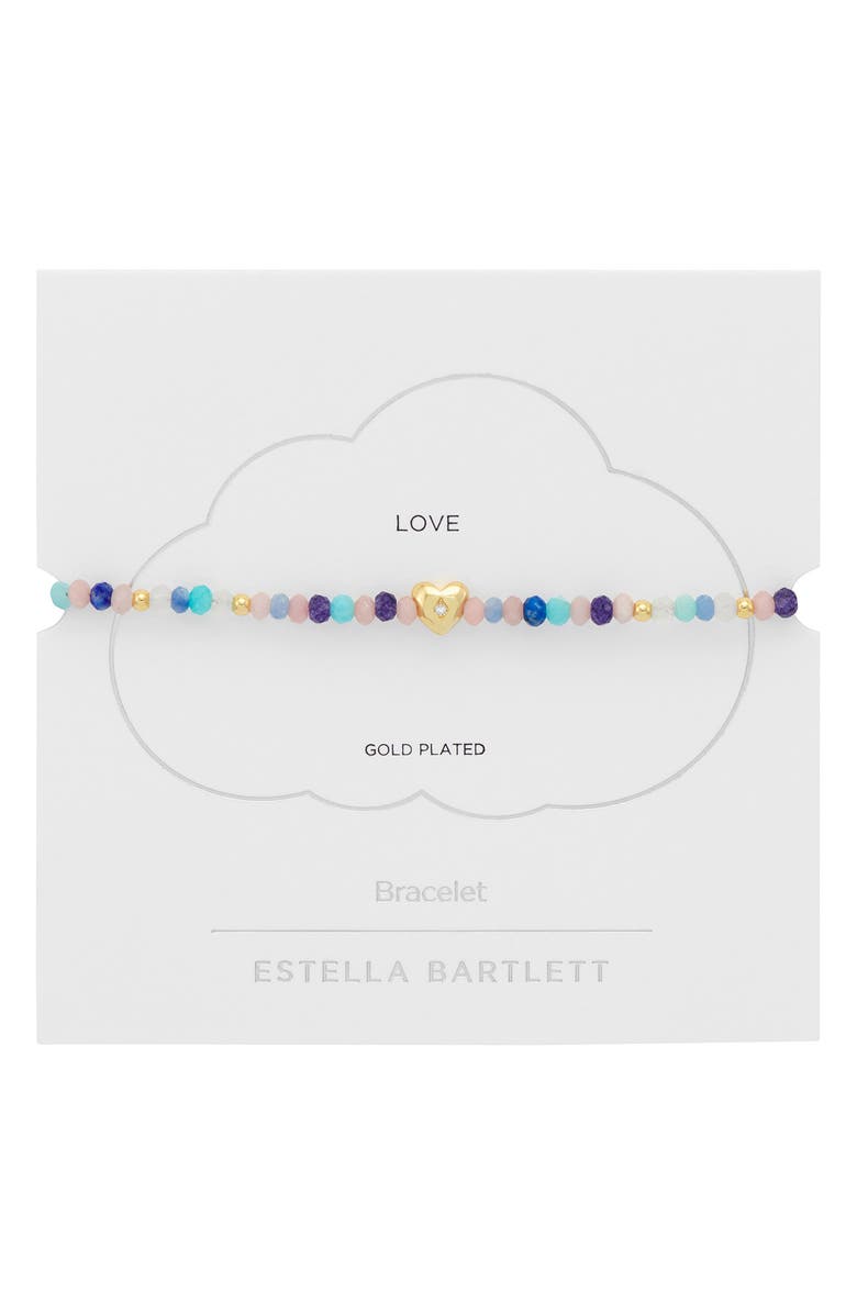 Estella Bartlett Ameli Pastel Stone Heart Bracelet, Alternate, color, Gold