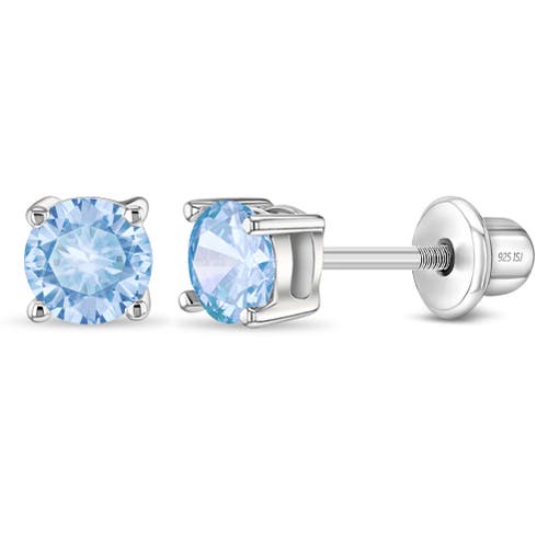 In Season Jewelry Classic Round Solitaire Earrings In Metallic