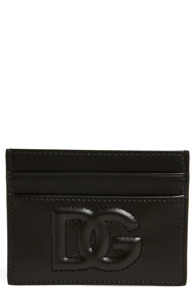 Dolce&Gabbana DG Logo Leather Card Case, Main, color, 