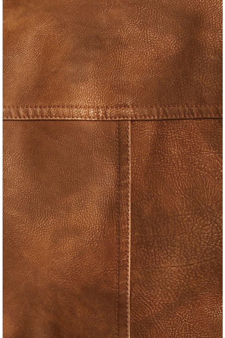 Belma Faux Leather Jacket, Alternate, color, BROWN