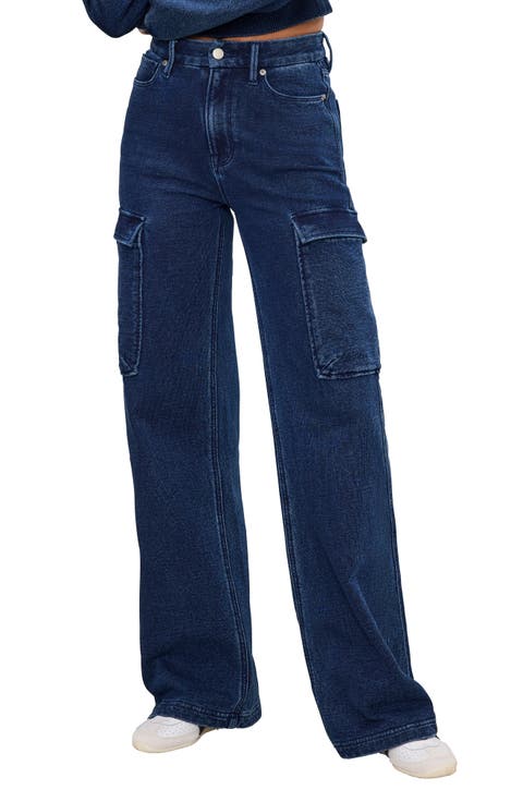 Jeanius Good Skate Wide Leg Cargo French Terry Pants (Regular & Plus)