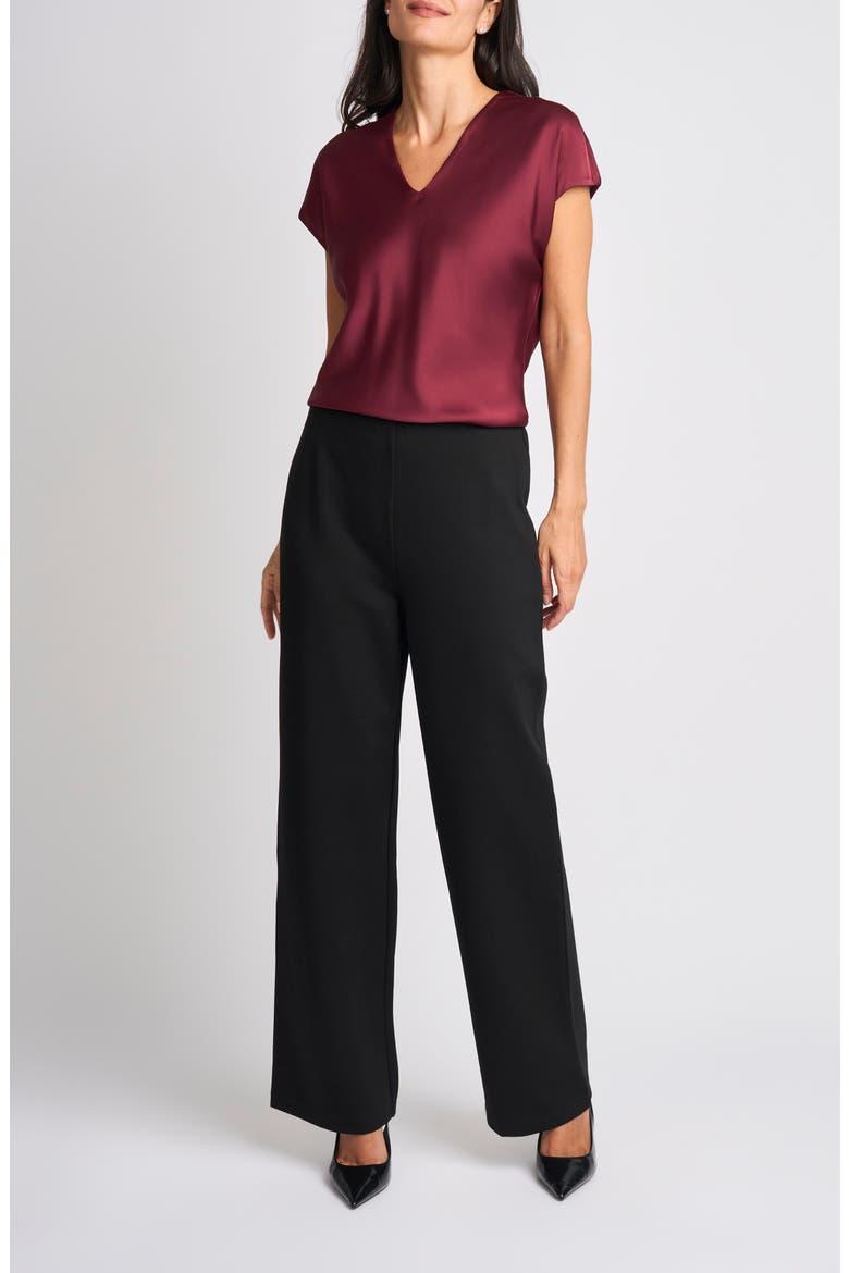Extended Shoulder V-Neck Top, Alternate, color, BURGUNDY
