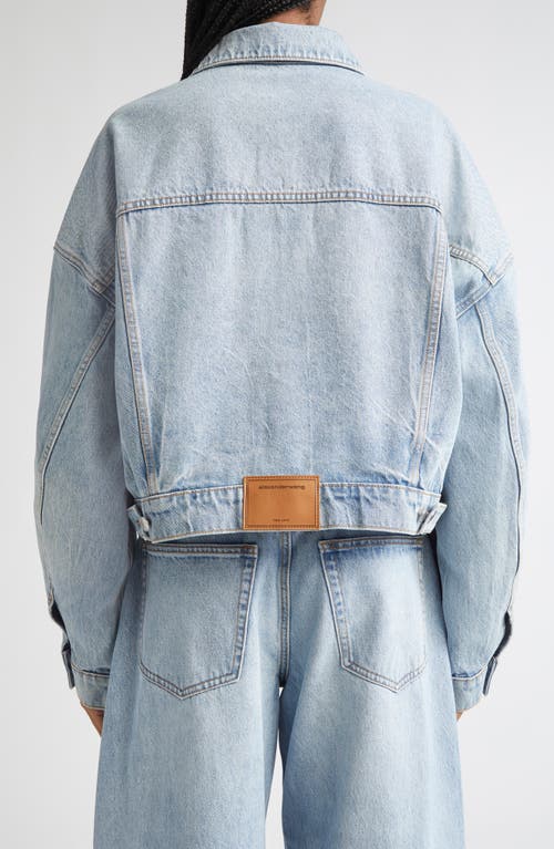 Alexander Wang Denim Jacket With Chest Pockets And Point Collar In Blue