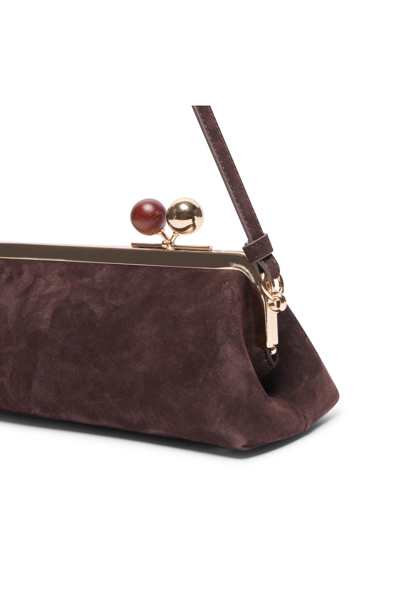 Ambriaa Kiss Lock Shoulder Bag, Alternate, color, CHOCOLATE