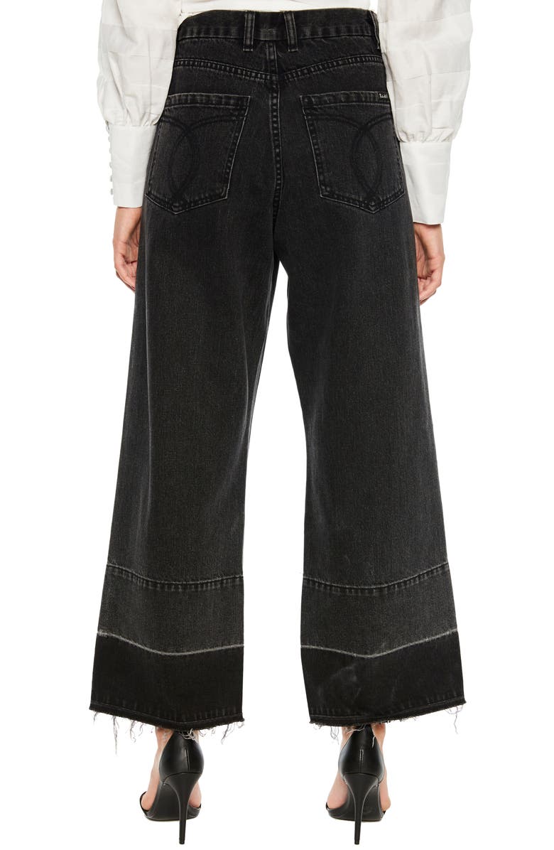 Bardot High Waist Release Hem Wide Leg Jeans, Alternate, color, 