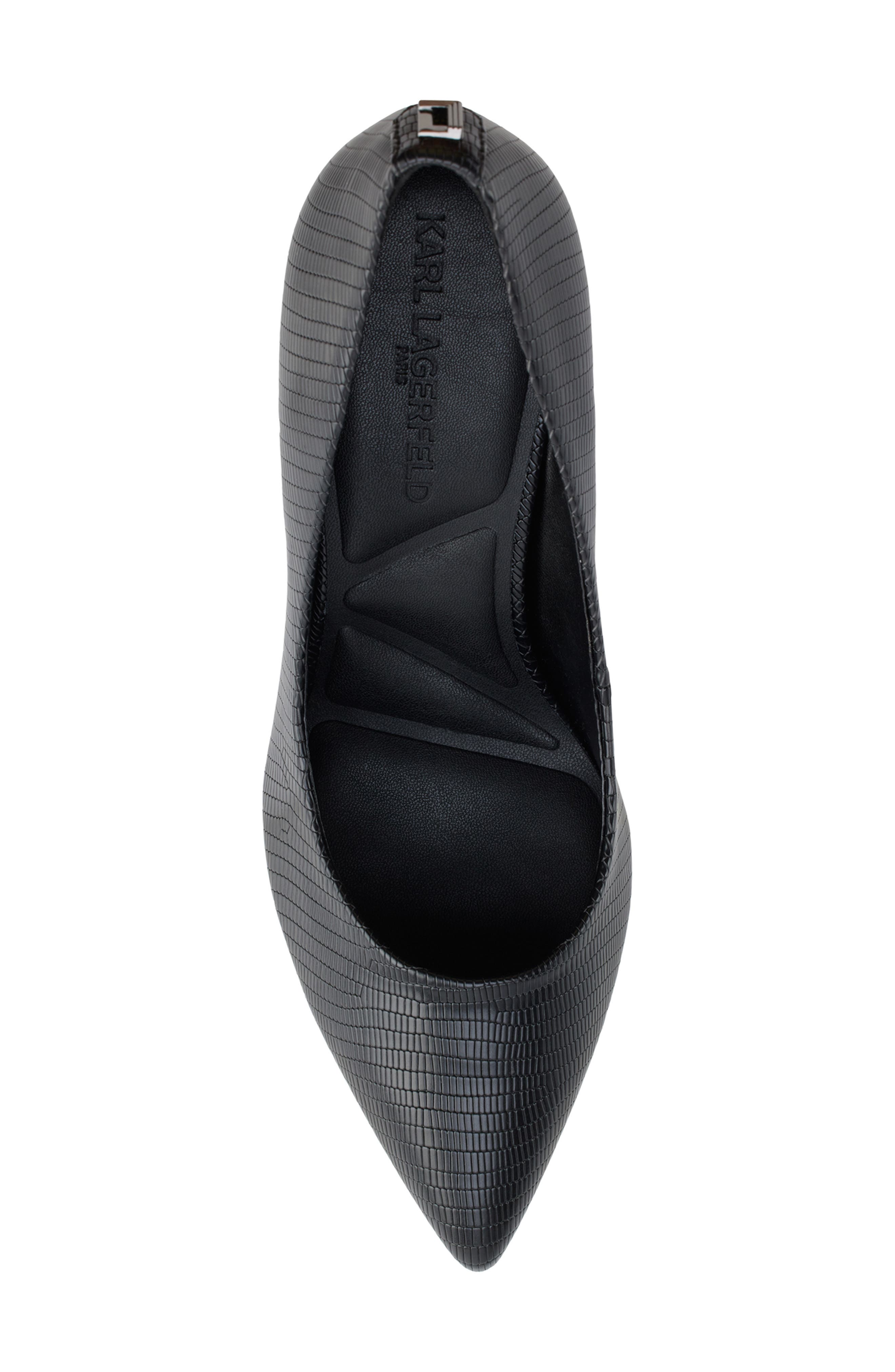 KARL LAGERFELD PARIS Royale Pointed Toe Pump, Alternate, color, Black