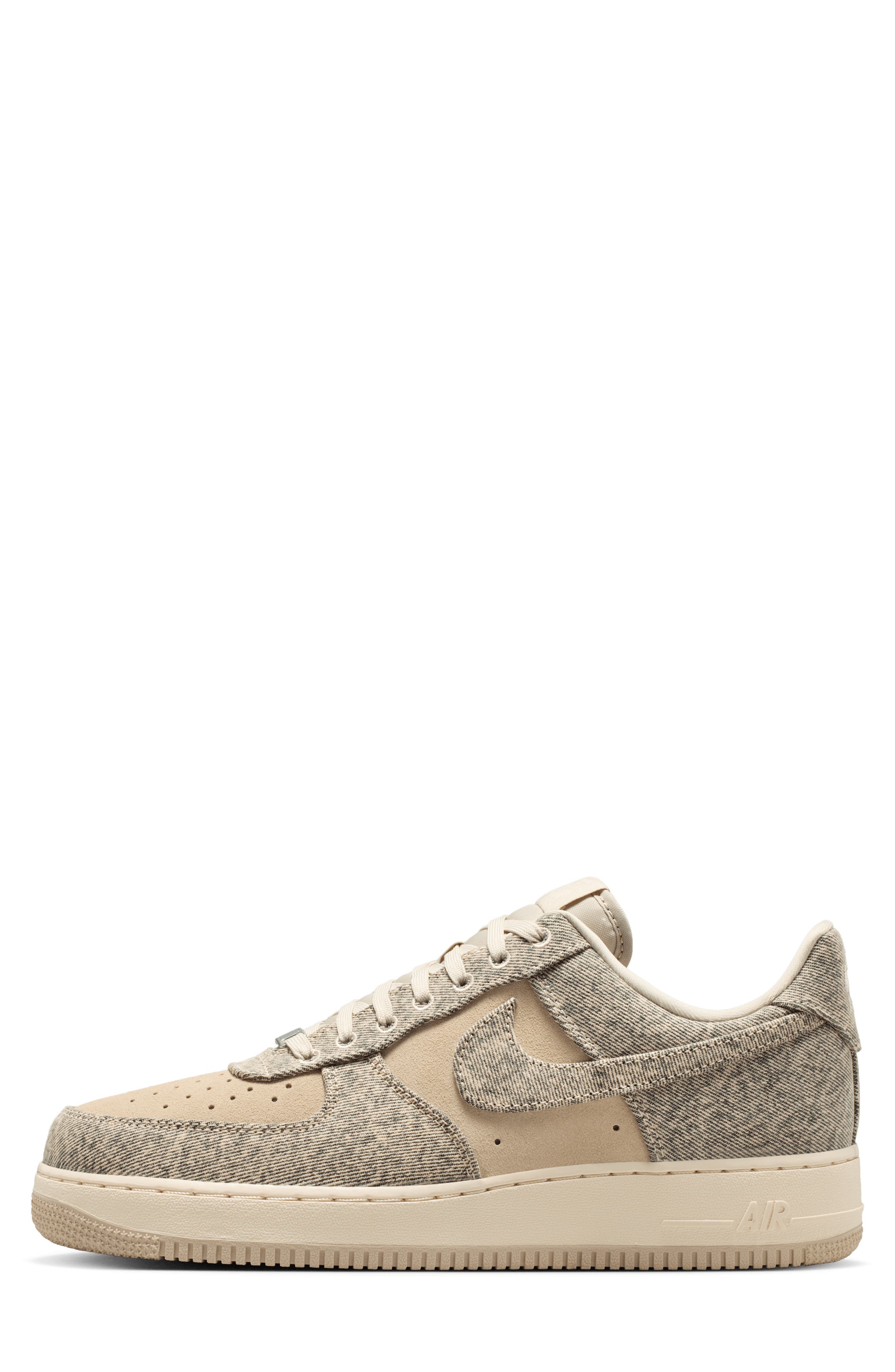 Air Force 1 '07 LV8 Denim Basketball Sneaker, Alternate, color, KHAKI/ SILVER/ DESERT KHAKI