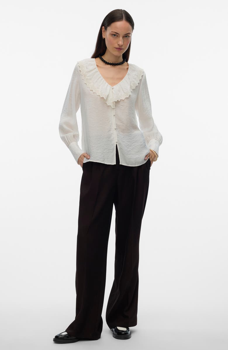 VERO MODA Billy Chelsea Collar Button-Up Shirt, Alternate, color, Snow White