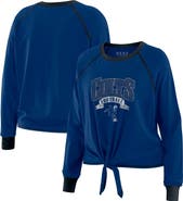 WEAR by Erin Andrews Women's WEAR by Erin Andrews Royal/Black Indianapolis Colts Plus Size Tie-Front Long Sleeve Top