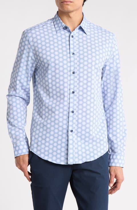 Geometric Button-Up Shirt