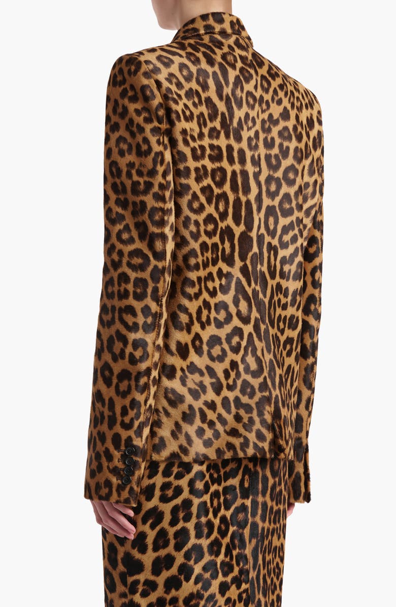 Khaite Saraphina Leopard Print Genuine Calf Hair Blazer, Alternate, color, Leopard