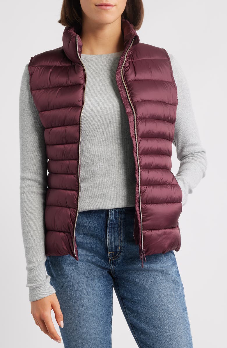 Save The Duck Lynn Quilted Puffer Vest, Alternate, color, Wine Red