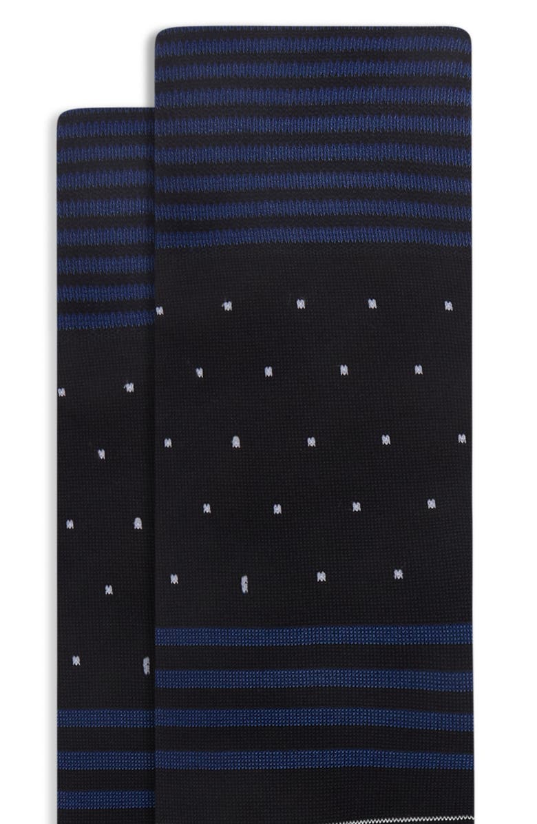 Bugatchi Stripe & Dot Mercerized Cotton Blend Dress Socks, Alternate, color, 