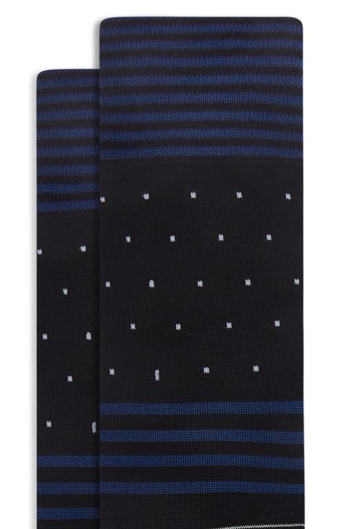Bugatchi Stripe & Dot Mercerized Cotton Blend Dress Socks