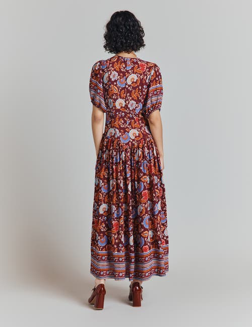 Ghost London Christy Crepe Midi Tea Dress In Multi