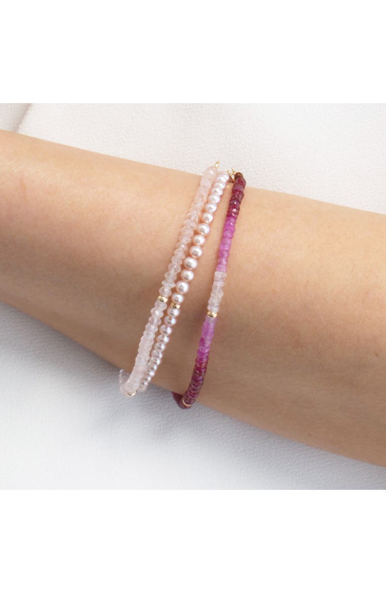 The Lovery Fine Jewelry Ruby Ombre Bead Bracelet, Alternate, color, Ruby