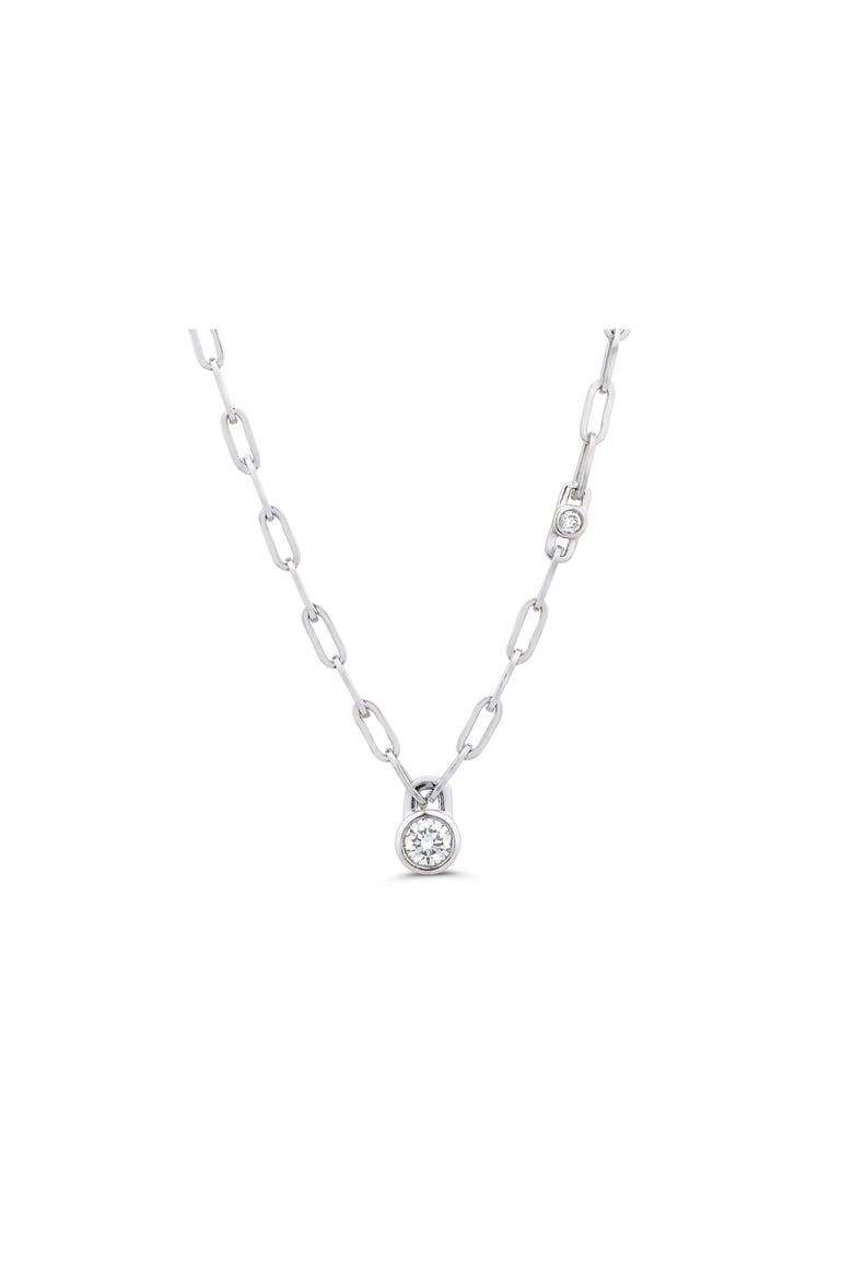 Muse Bezel Necklace, Alternate, color, Silver