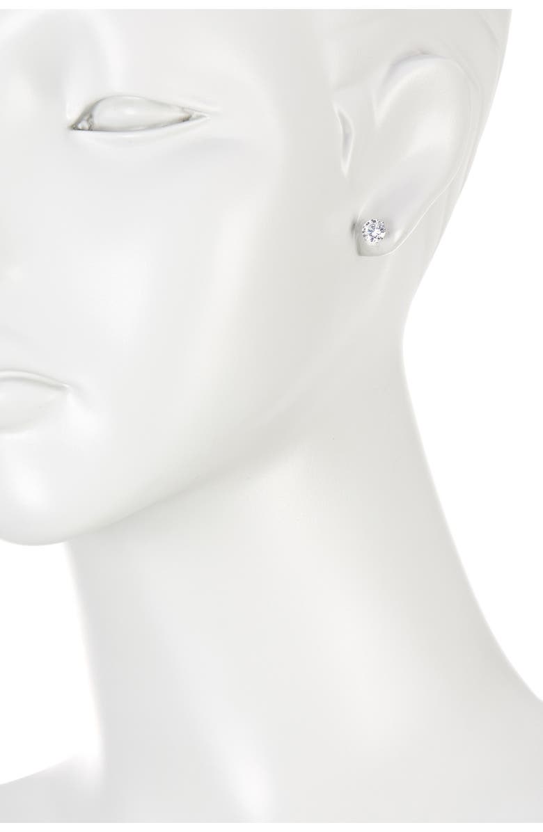 KARAT RUSH 14K White Gold 6mm Round CZ Stud Earrings, Alternate, color, 