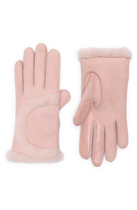 Genuine Shearling Exposed Curve Seam Gloves