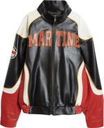 Martine Rose Bowl Game Oversize Colorblock Leather Jacket