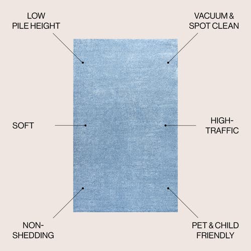 Shop Jonathan Y Haze Solid Low-pile Area Rug In Blue/lagoon