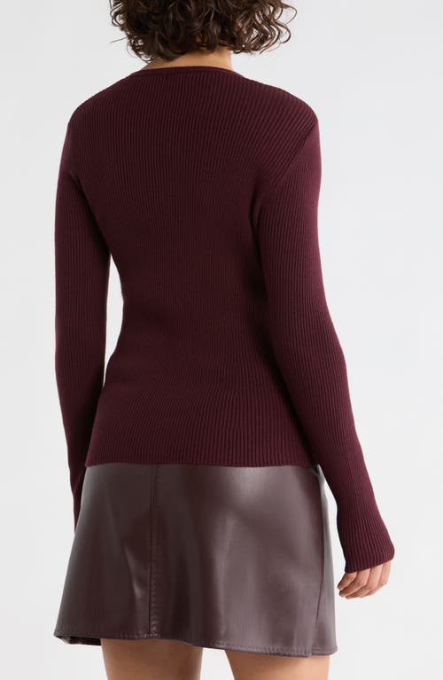 Max Studio V-neck Cardigan V-neck Cardigan In Burgundy