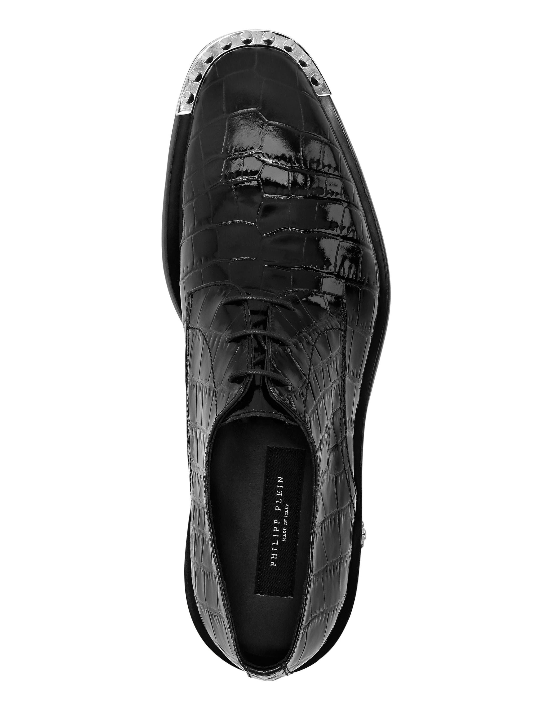 Lace Up Shoes Skull&Bones Men, Alternate, color, black