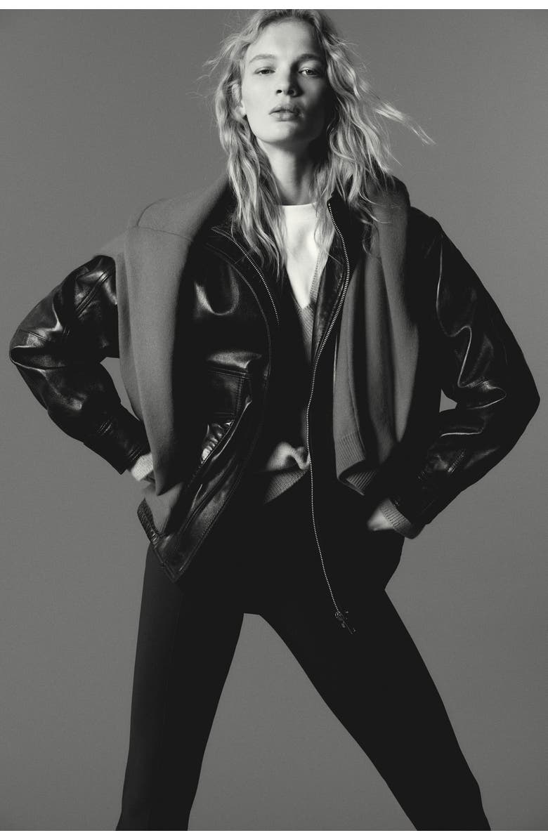 H&M Crease-leg Capri Leggings, Alternate, color, Dark Brown