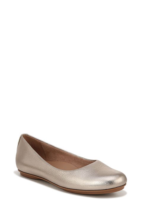 Metallic flat shoes online