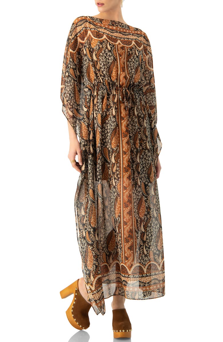 IVONNE Long Batwing Sleeve Dress, Main, color, Brown