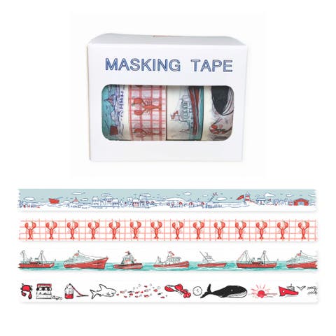 Salty Life Everyday Beach/Nautical Masking Tape - 4ct Rolls, Assorted