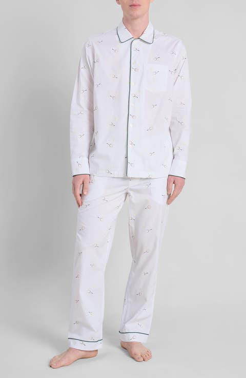 Tennis Embroidery Henry Pajama Set