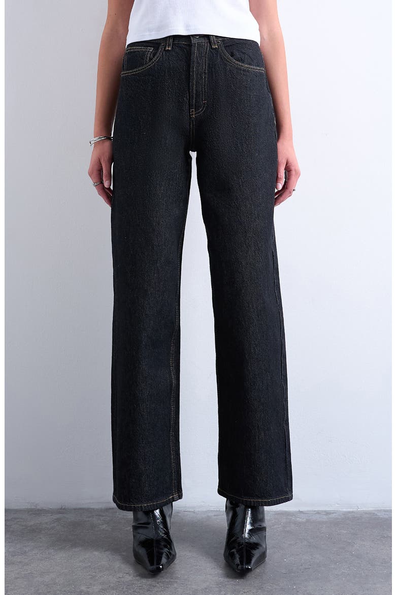 Column Mid Rise Jeans, Main, color, BLACK