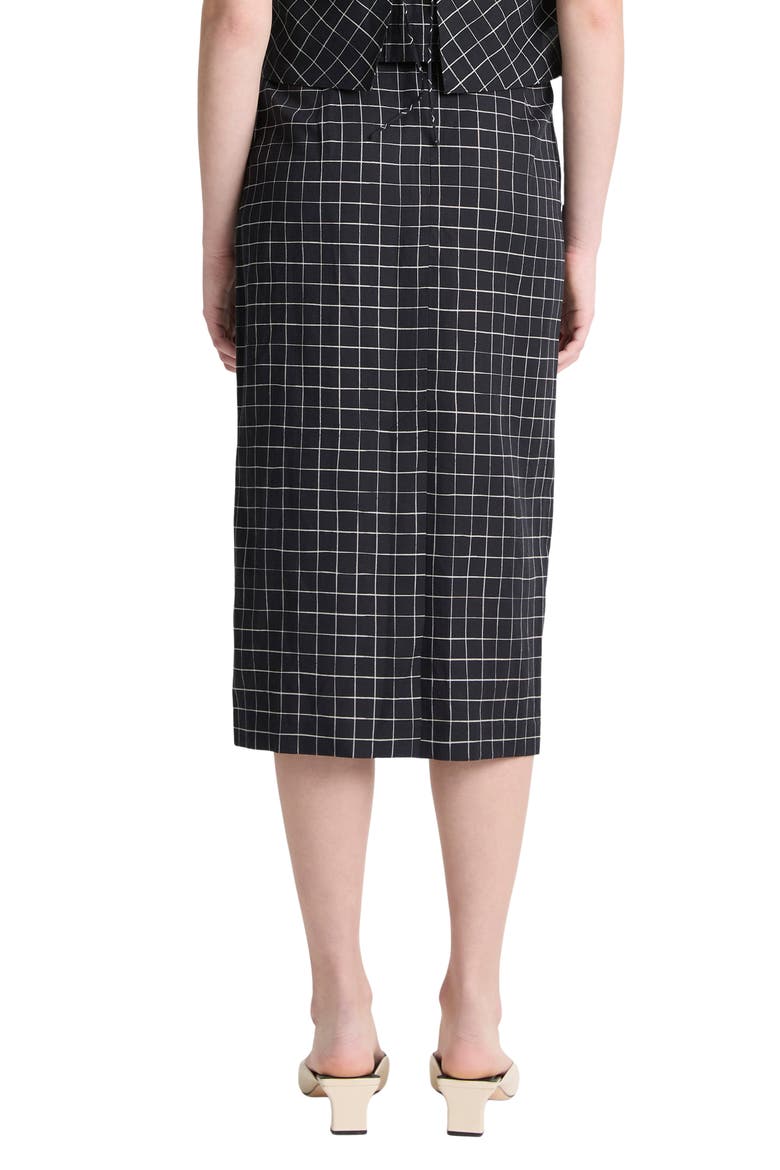 Trellis Plaid Pencil Skirt, Alternate, color, BLACK/ CREAM