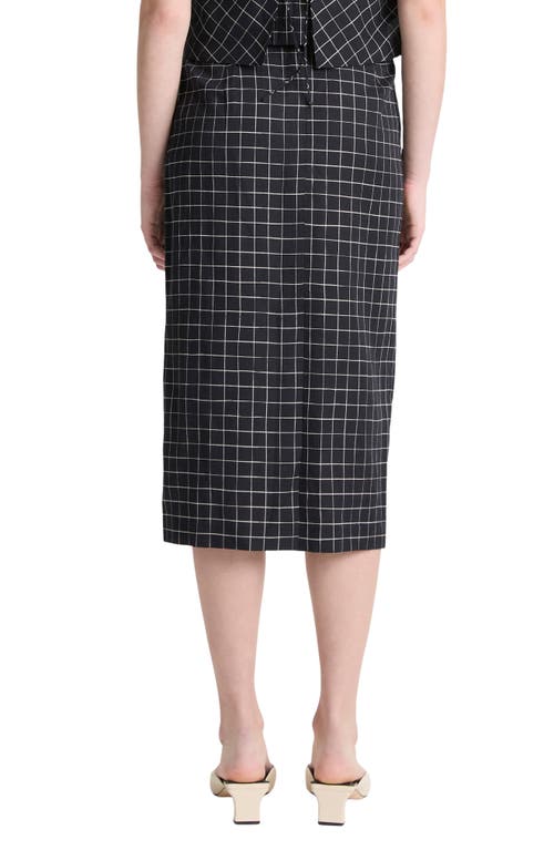 Vince Trellis Plaid Pencil Skirt In Black