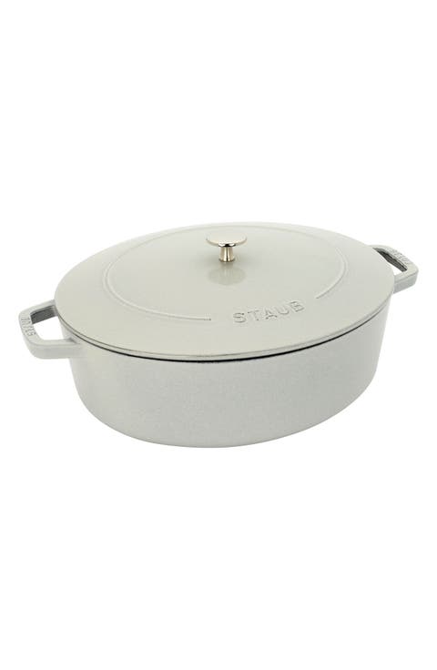 6.25-Quart Enameled Cast Iron Shallow Oval Dutch Oven