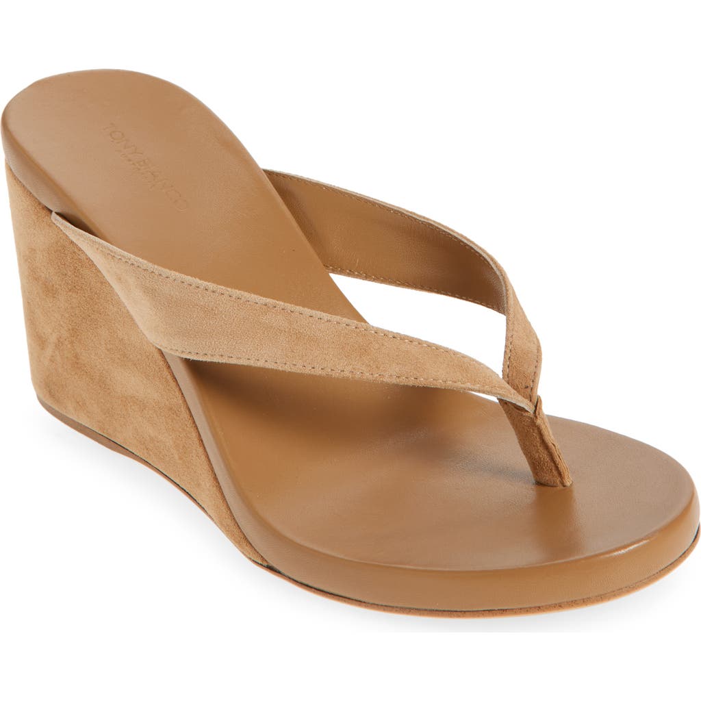 Tony Bianco Avanti Platform Wedge Flip Flop in Butterscotch Suede  product