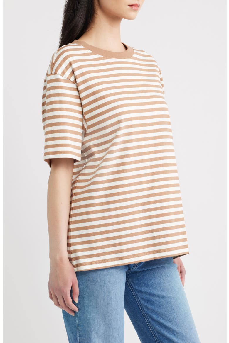 The Overized Stripe T-Shirt, Alternate, color, CLEAN STRIPE HEARTH