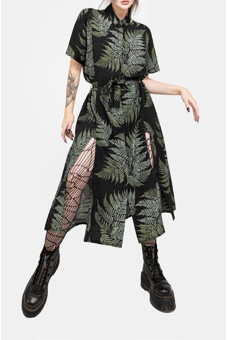 Fern Midi Shirt Dress, Main, color, Green
