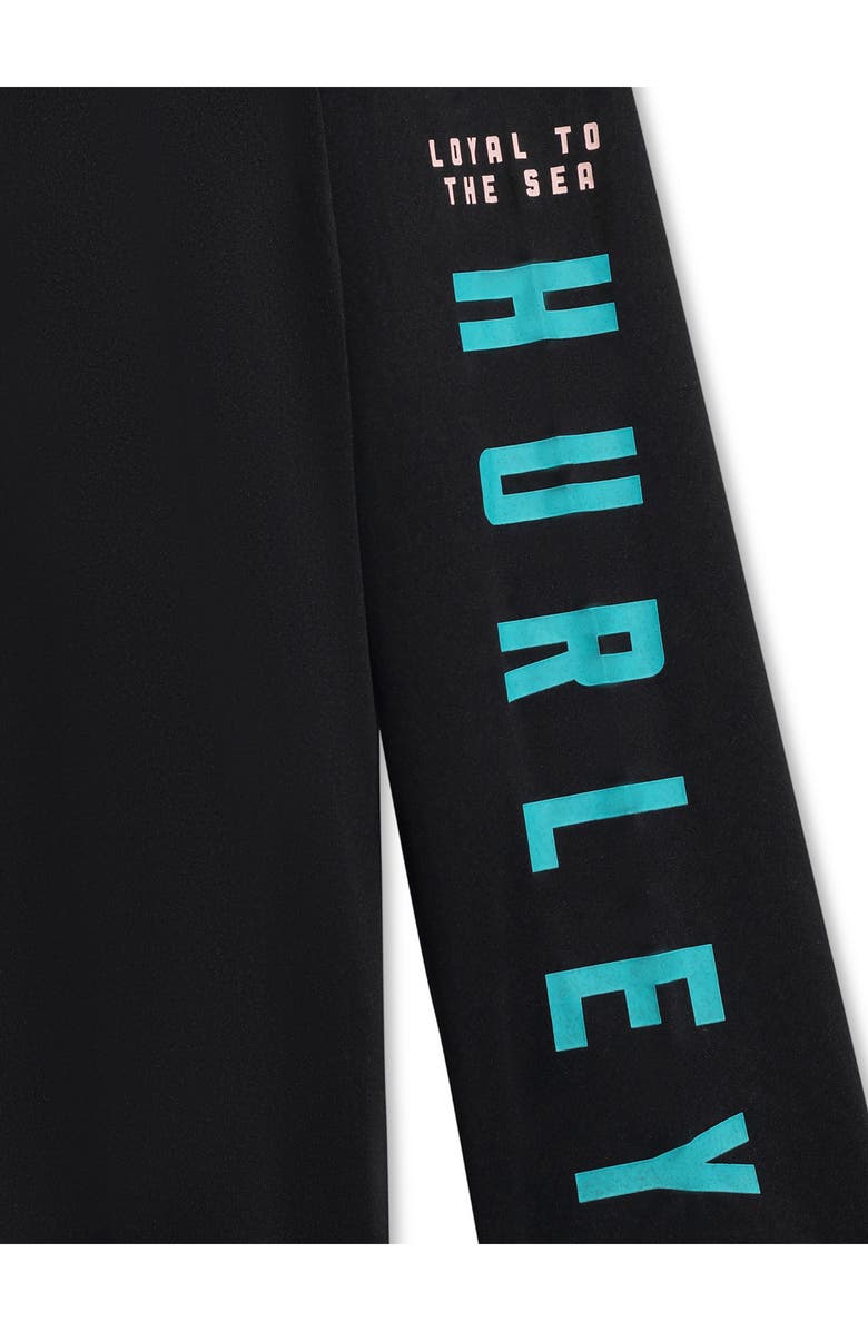 Hurley Loyal to Sea Long Sleeve Rashguard Shirt, Alternate, color, Black