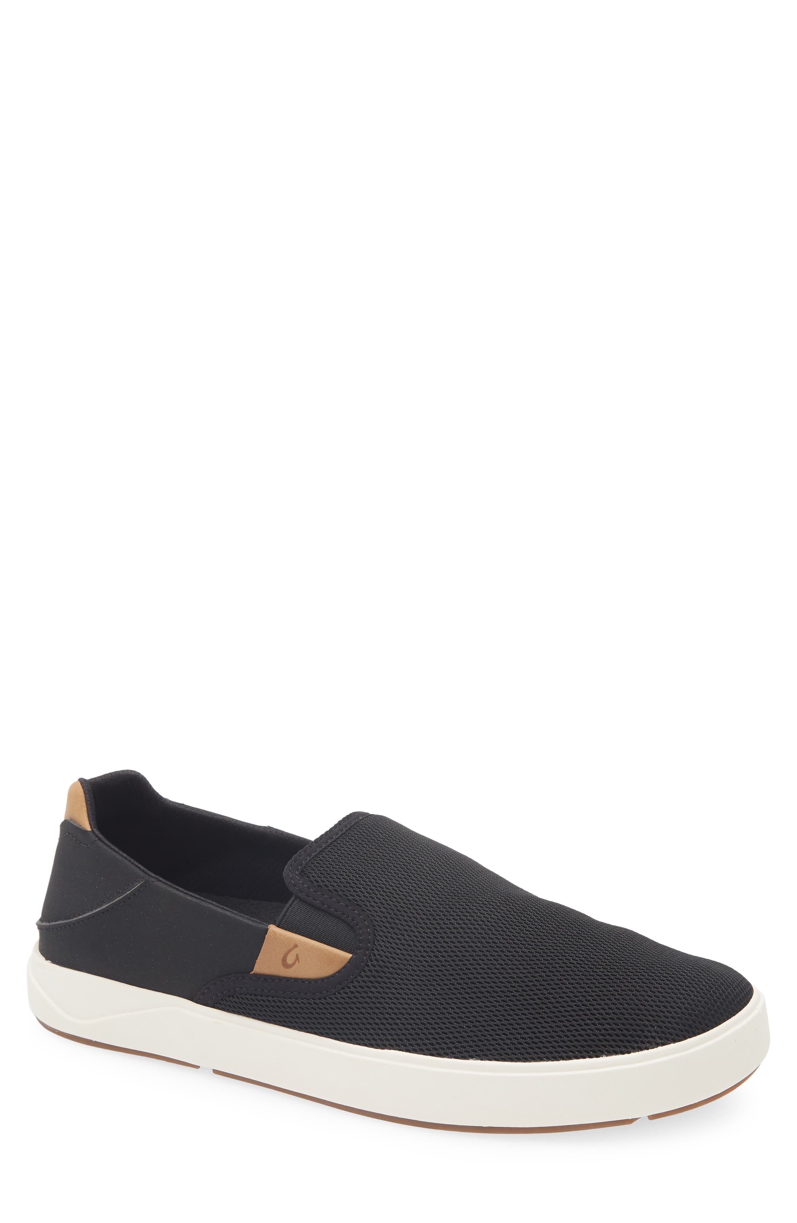 OluKai Laeahi Nui Convertible Slip-On Sneaker, Main, color, Black / Tan
