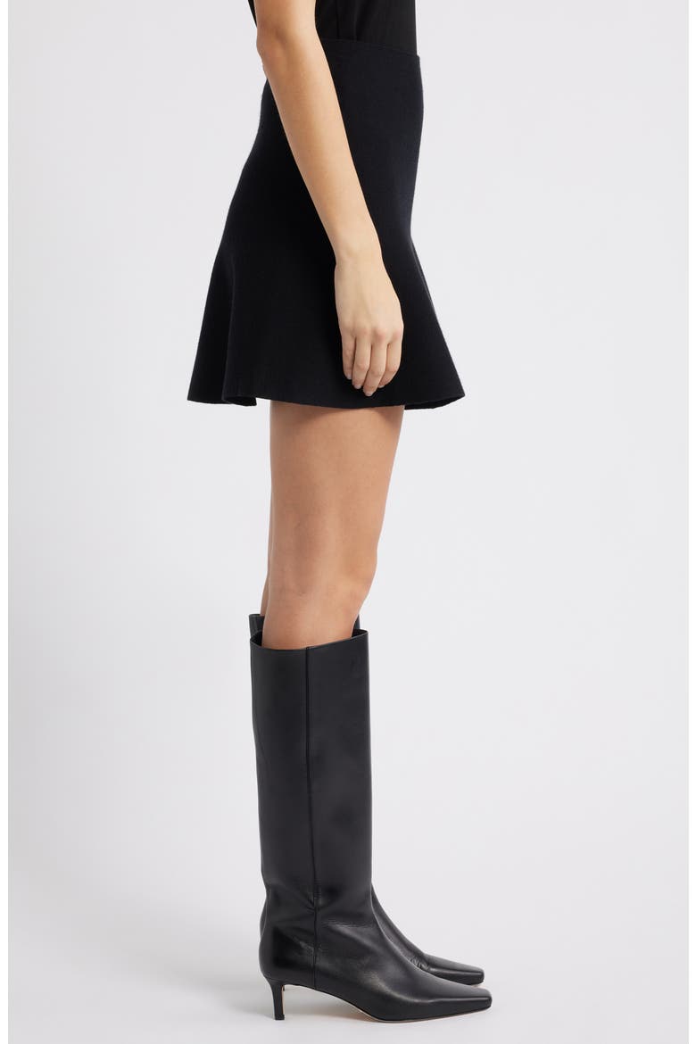 Flared Knit Skirt, Alternate, color, BLACK