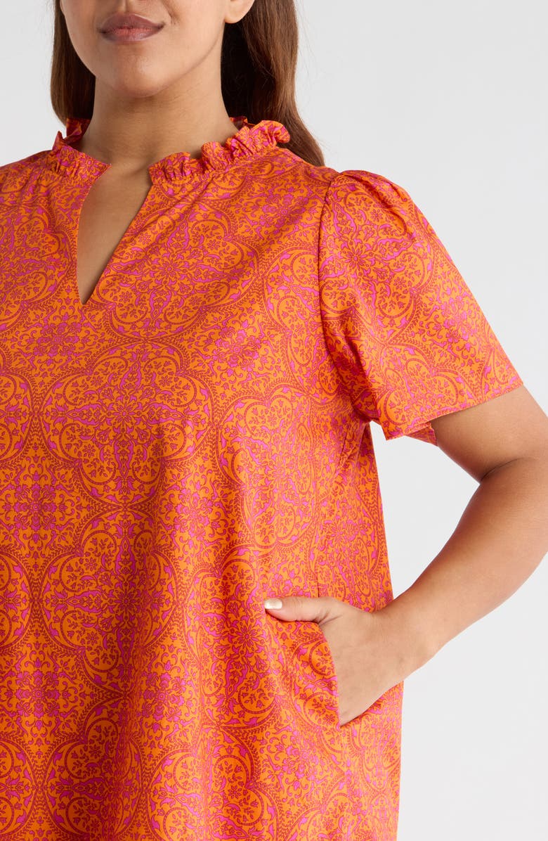 SUGARLIPS Debary Floral Celeste Minidress, Alternate, color, Flame-Orange