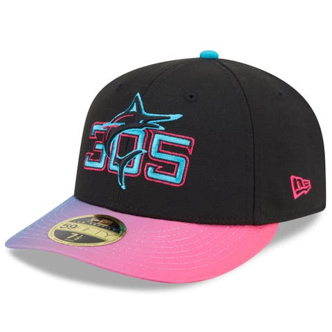 Men's New Era Black/Pink Miami Marlins 2025 City Connect Low Profile 59FIFTY Fitted Hat